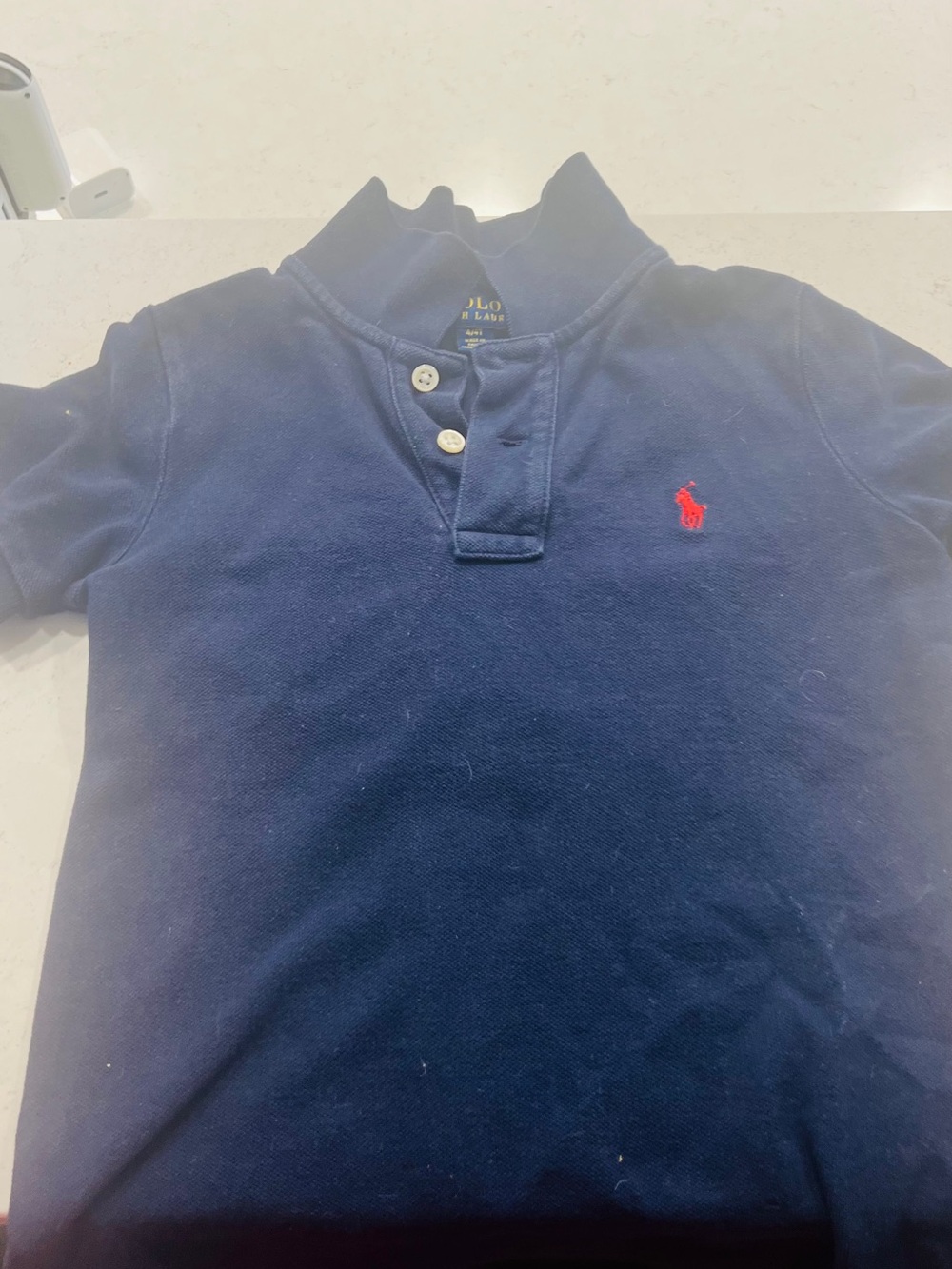 Ralph Lauren Navy Polo with Red Pony Embroidery
